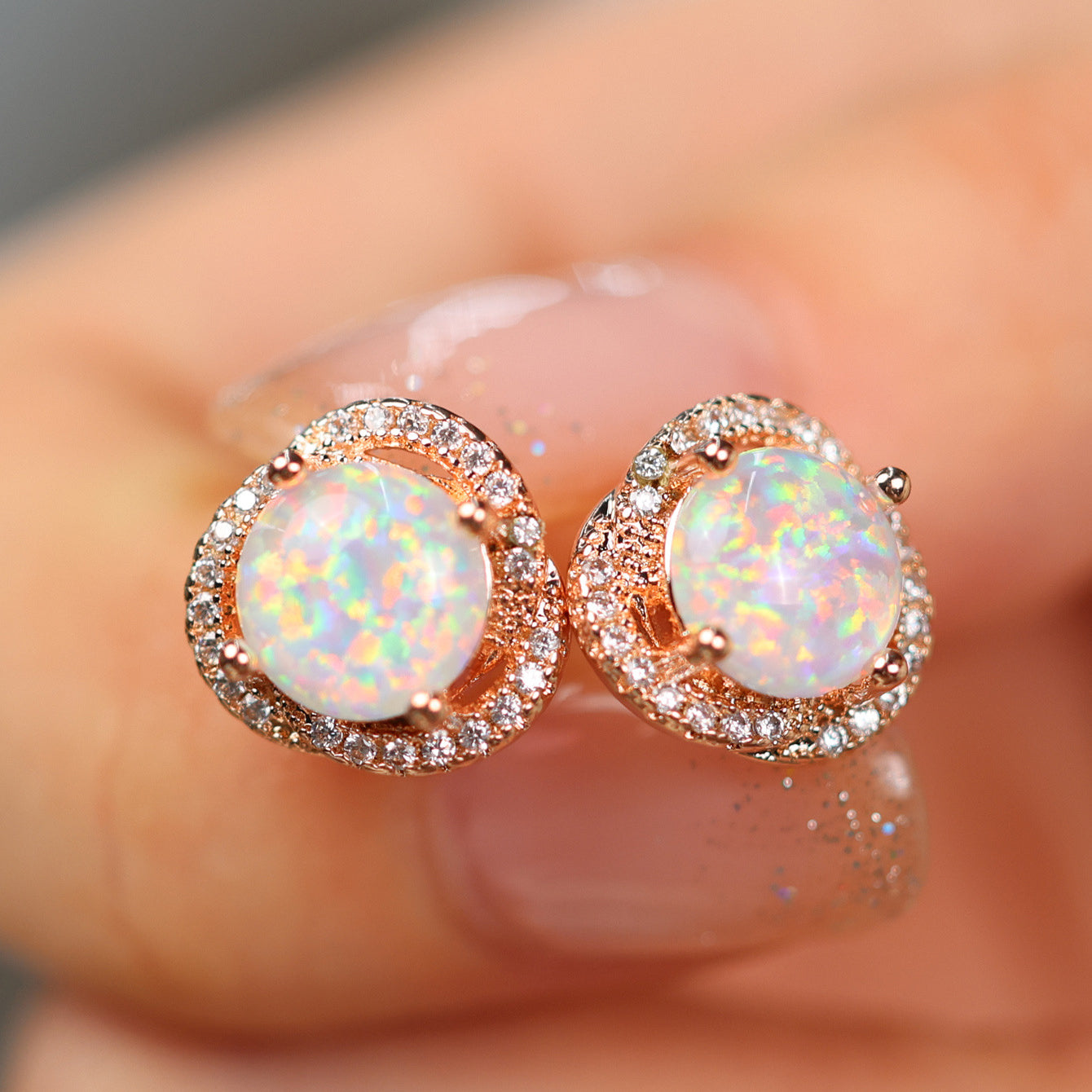 Kleeblatt-Ohrringe Aus Opal - LuckStone
