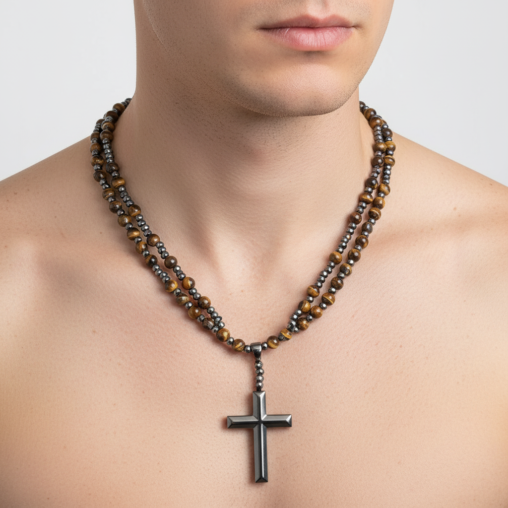 Kreuz-Rosenkranz-Halskette - PowerNecklace