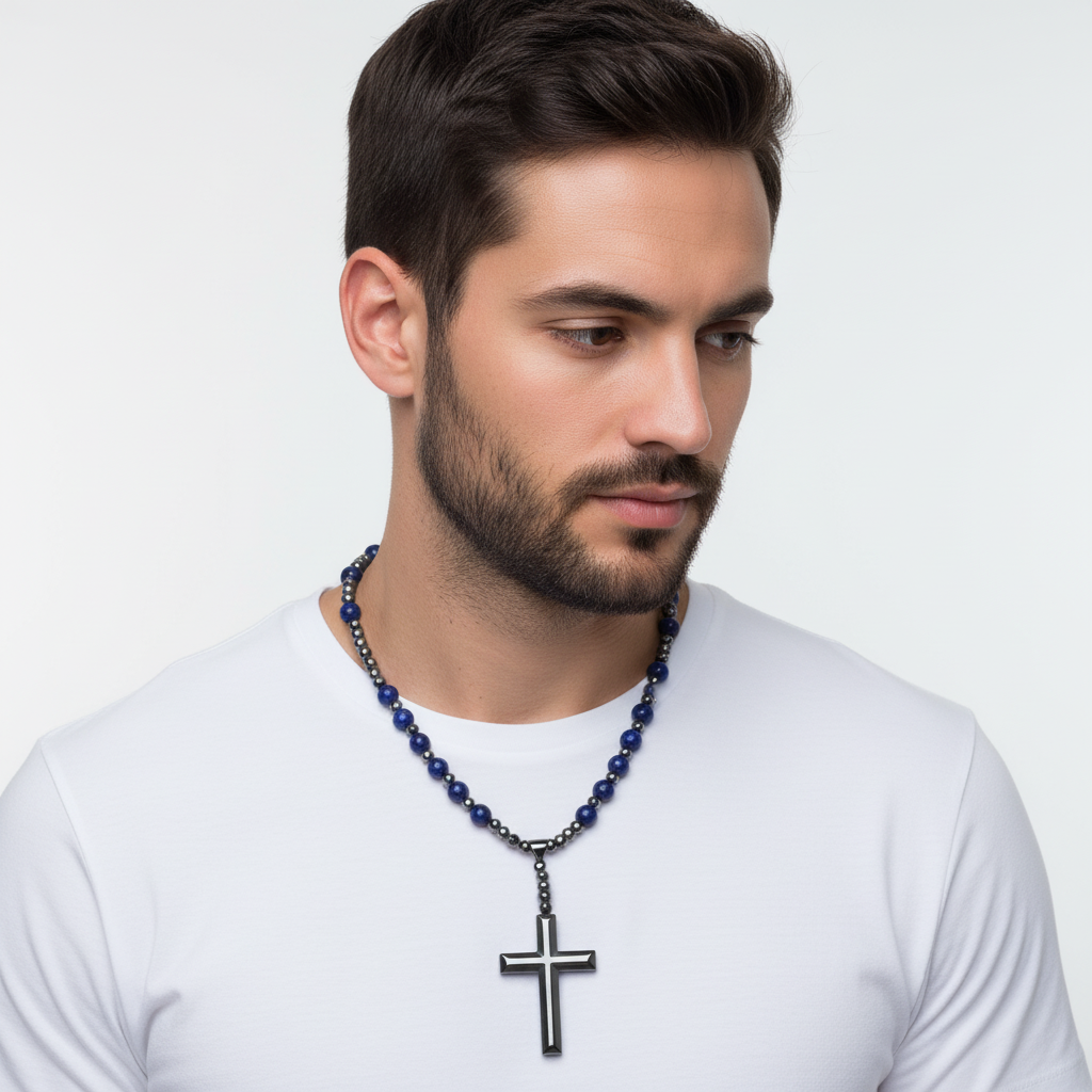 Kreuz-Rosenkranz-Halskette - PowerNecklace