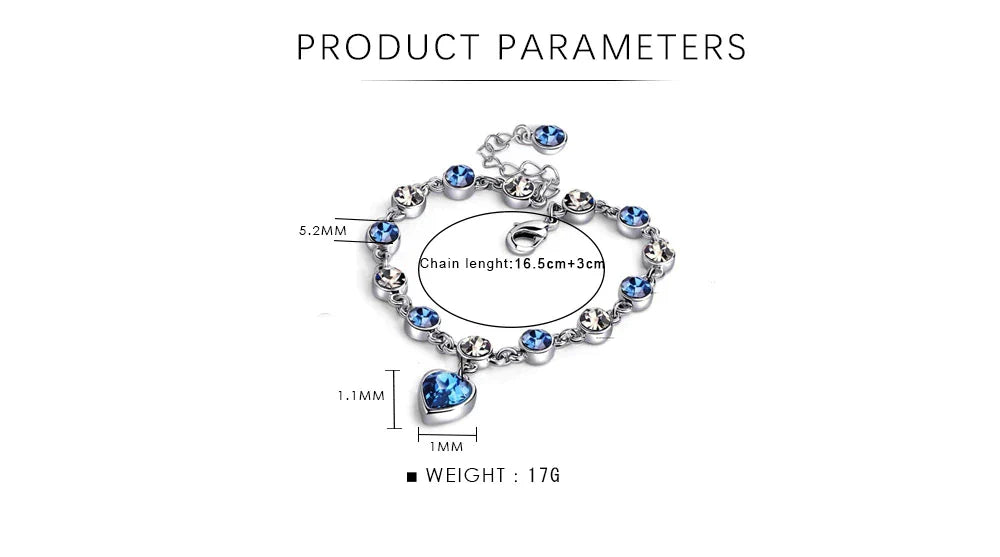 Kristallarmband Mit Herz - OceanHeart