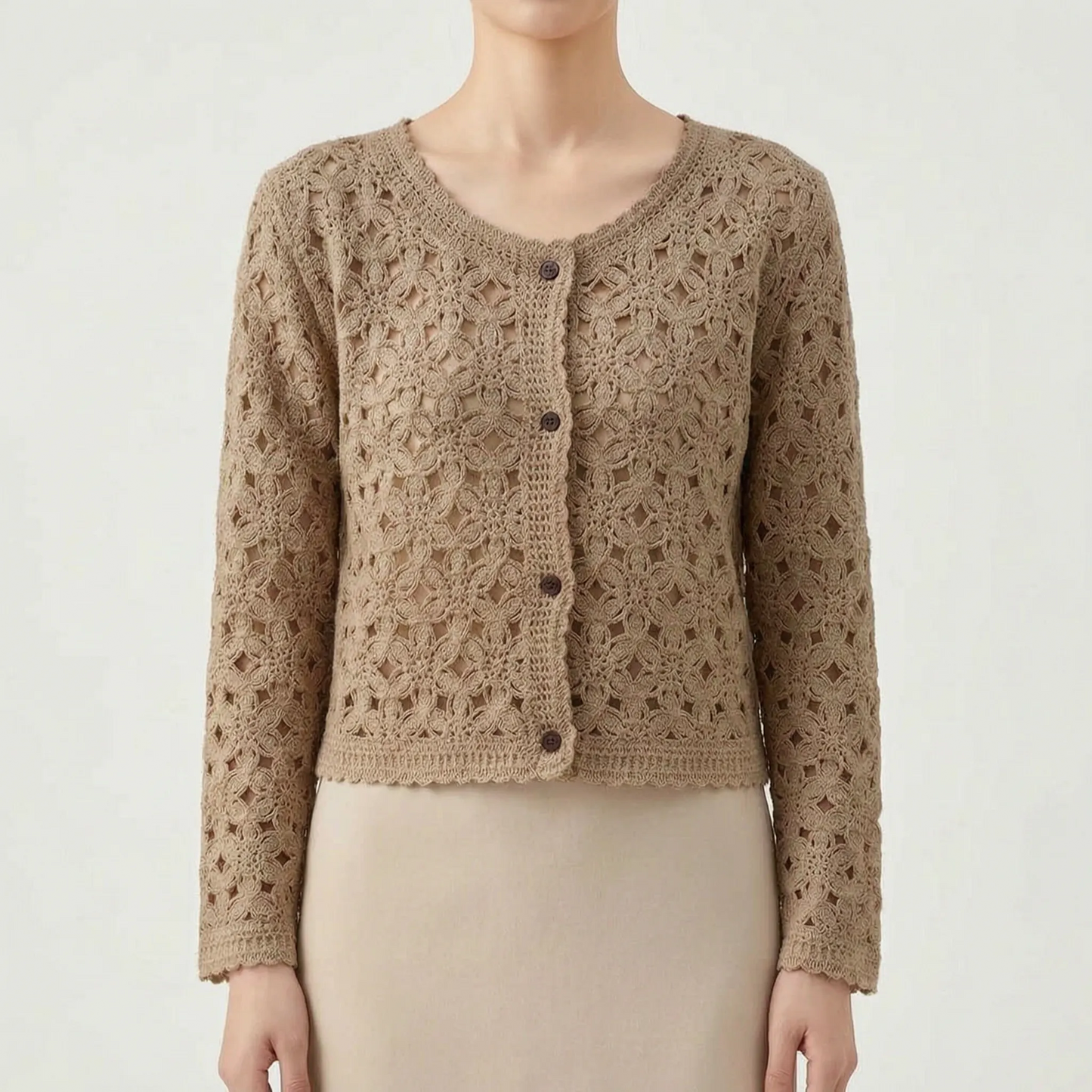 Kurze Häkeljacke Im Ajour-Muster - Lorena