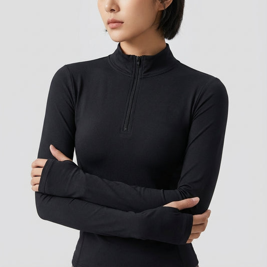 Langarmshirt Mit Halber Reißverschluss - Shelby