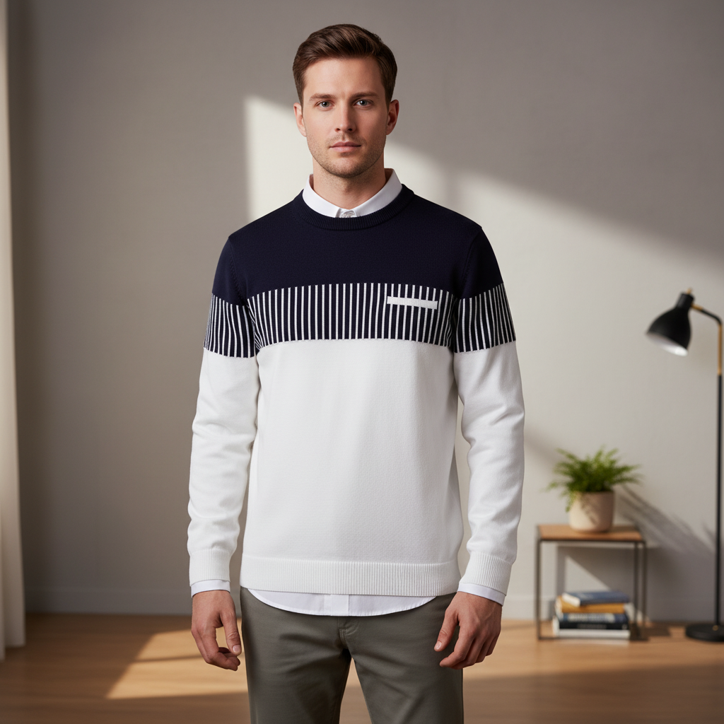 Lange Ärmel Pullover - StripeMix