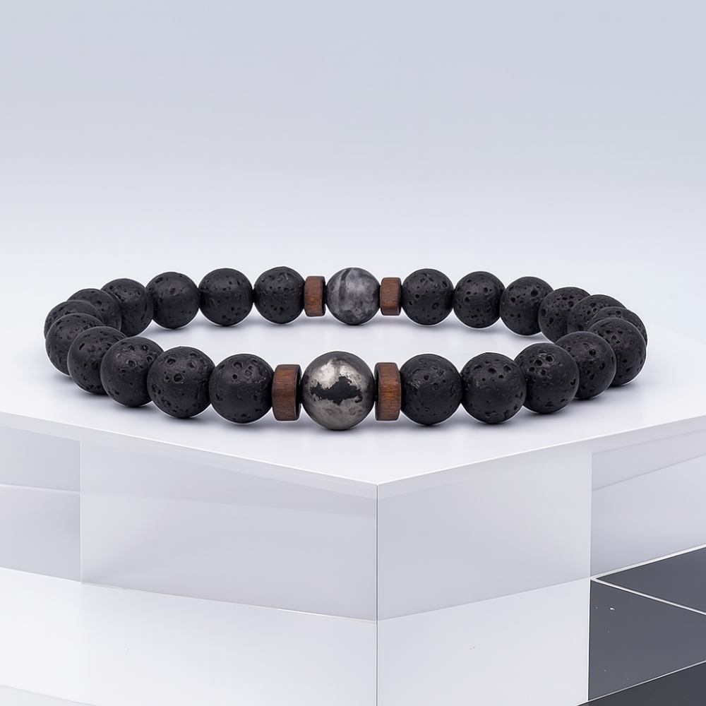 Lava-Männer | Natürliche Lava-Stein-Armbänder