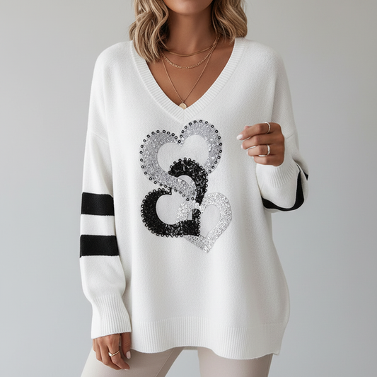 Lockerer V-Pullover - Rita