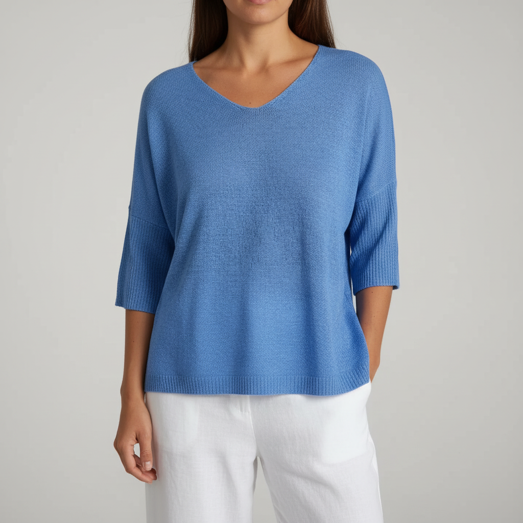 Luftiges V-Ausschnitt Top - Sapphira