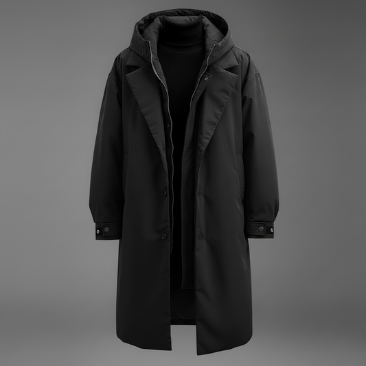 Men's Waterproof Hooded Trench Coat, Long Rain Jacket for City and Travel 2
