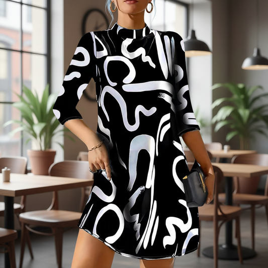 Mini Kleid Mit Langen Ärmeln -  Nina