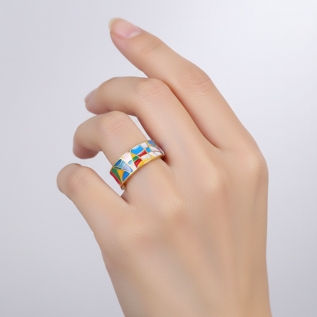 Minimalistischer Zirkonaring - EnamelJewelry