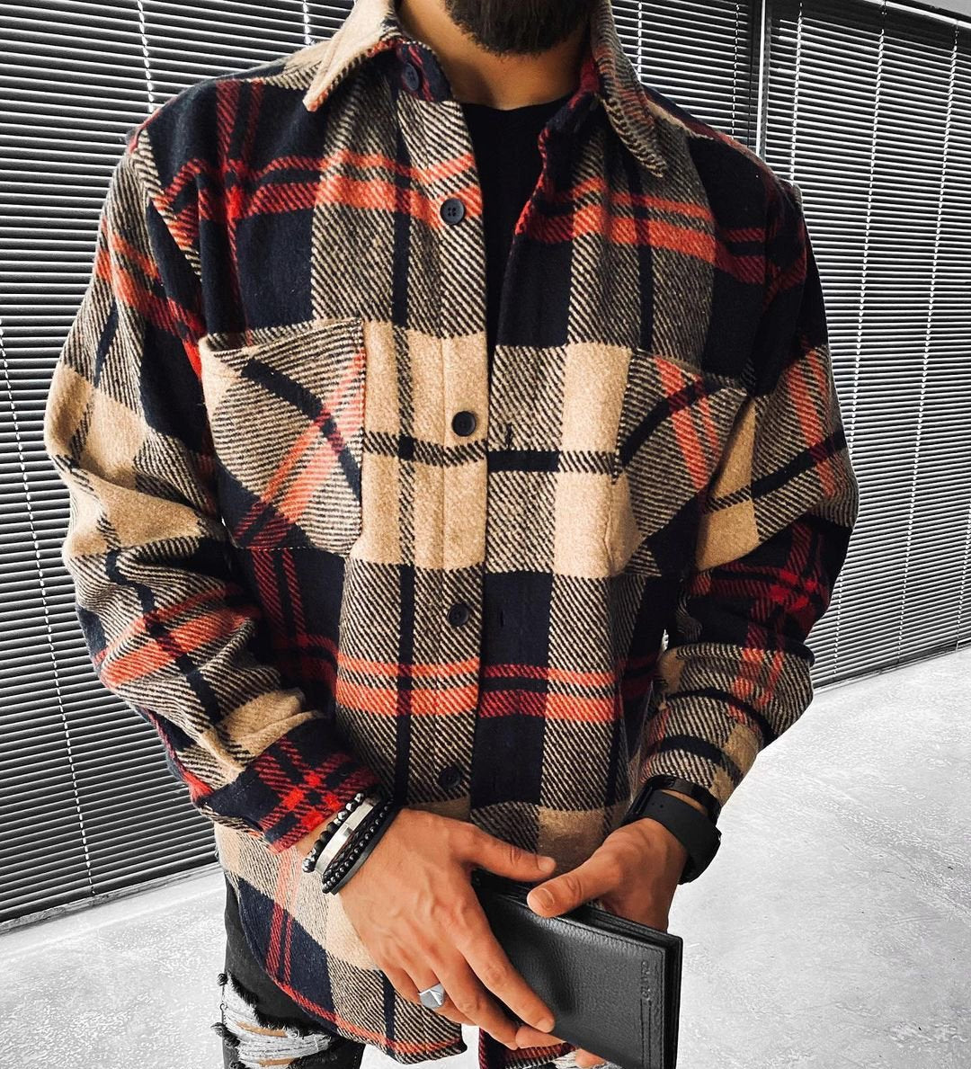 Unisex Oversized Hemd kariert mit langen Ärmeln & modernem Design – Elvano