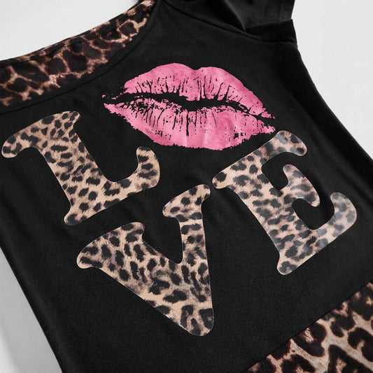Trendy Damen Off-Shoulder Shirt mit Leopardenprint – Zaria