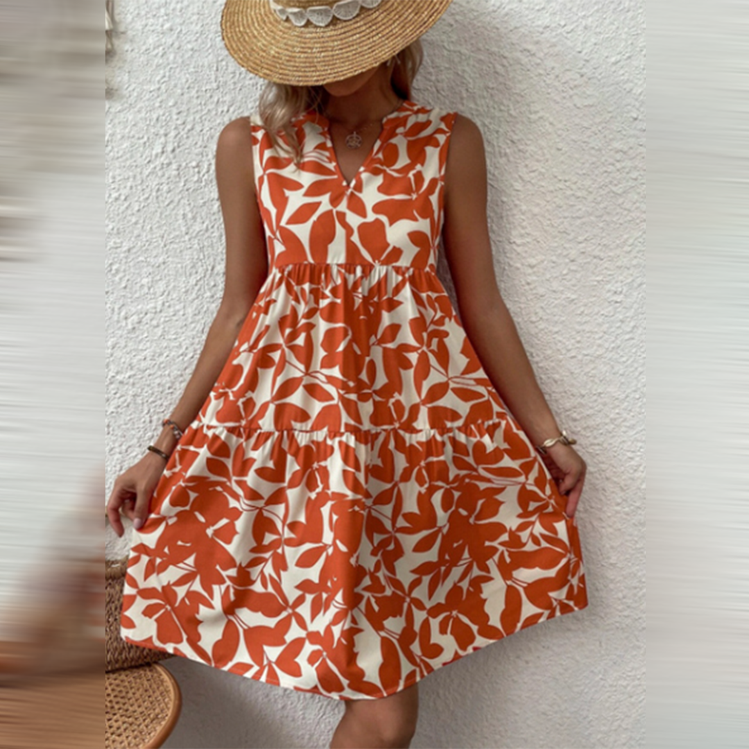 Boho-Sommerkleid mit Muster und V-Ausschnitt – Yalina
