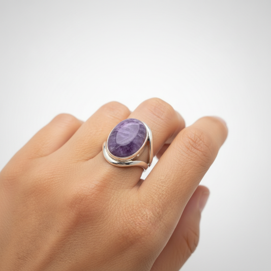 Ovaler Amethystring - AuraRing
