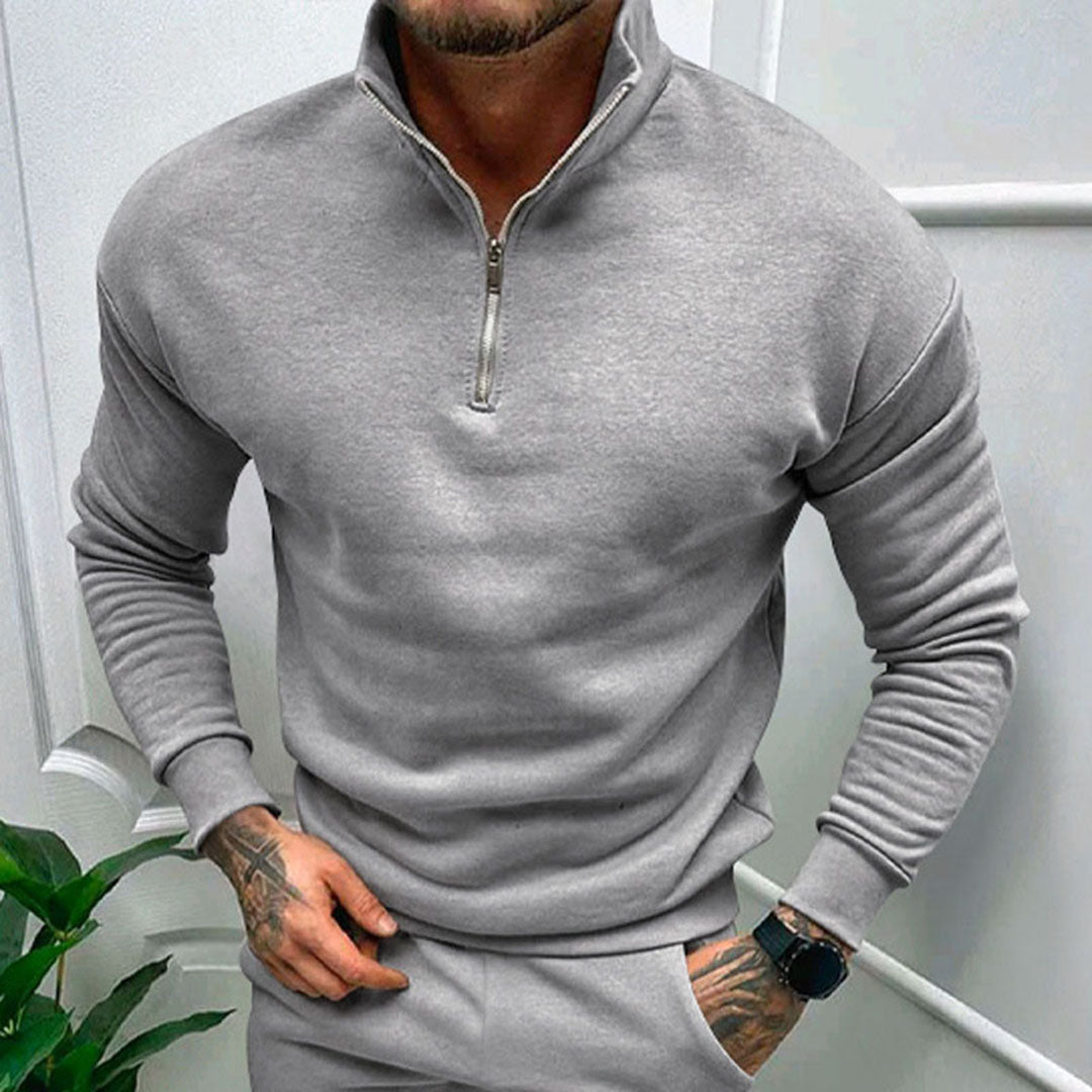 Herrenpullover mit halbem Reißverschluss – Matteo