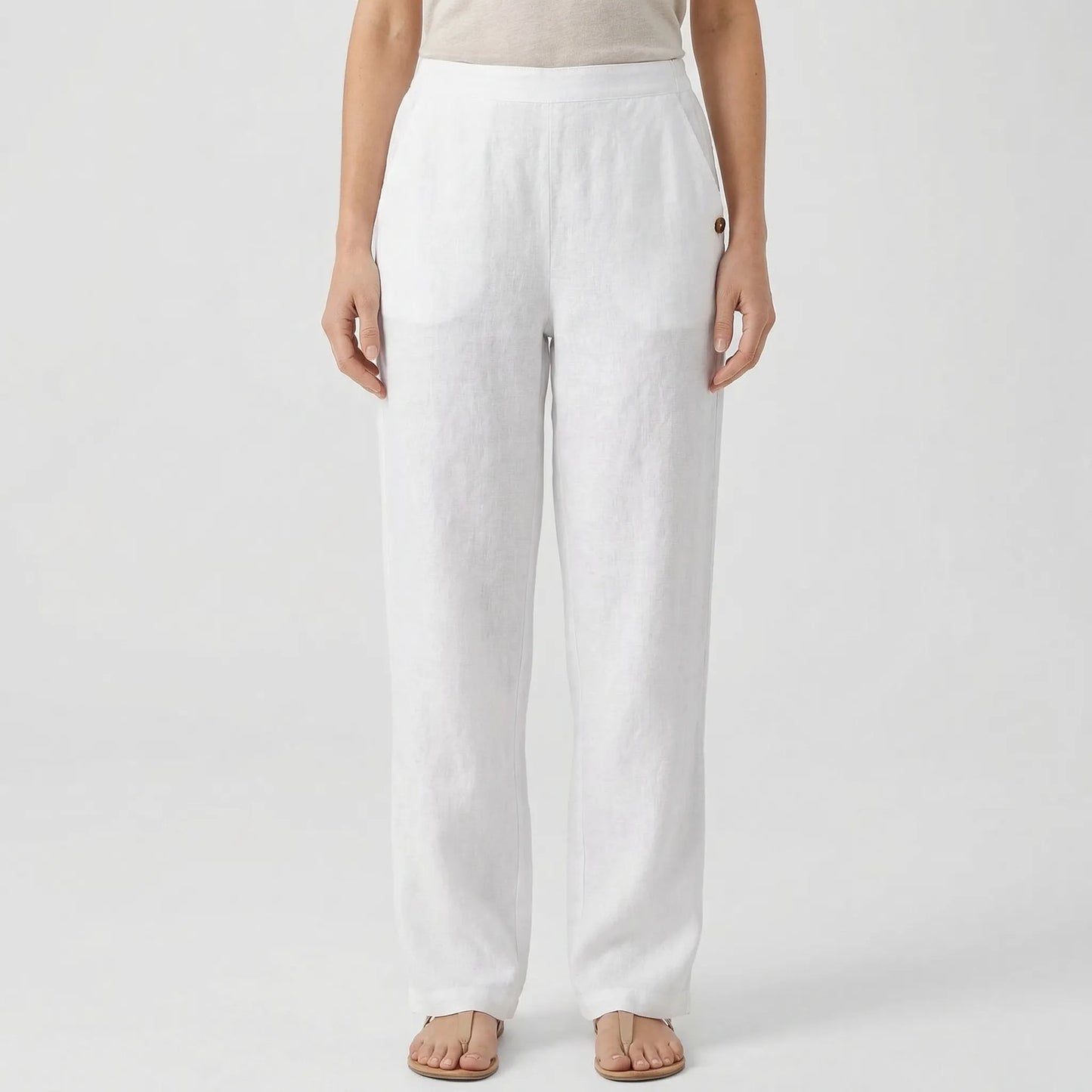Relaxed Fit Tapered Trousers With Side Pockets - Agnes