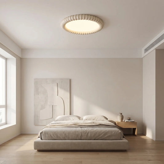 Round Ripple-Edge Flush Ceiling Light - Ripplume