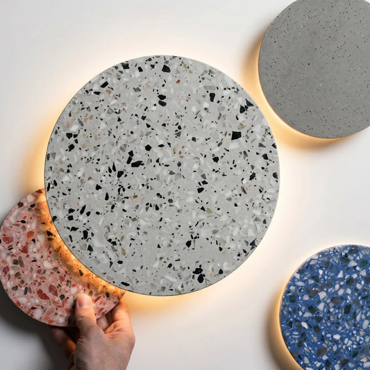 Round Terrazzo Wall Light With LED Backlight - Terrazivo
