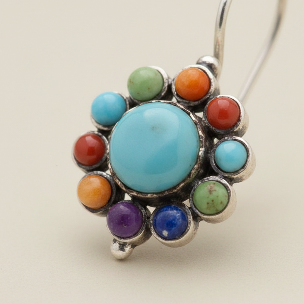 Runde Ohrringe Mit Details - TurquoiseBliss