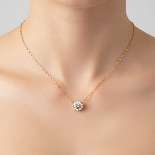 Runde Zirkon-Halskette - GleamChain