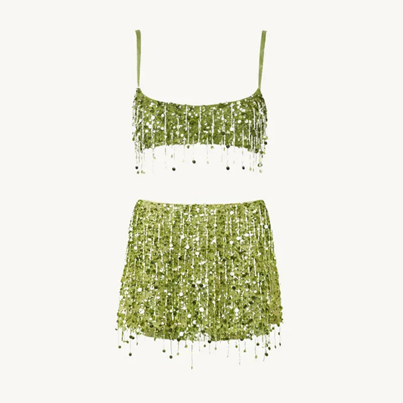 Pailletten-Tassel Bikini Set – Riviera