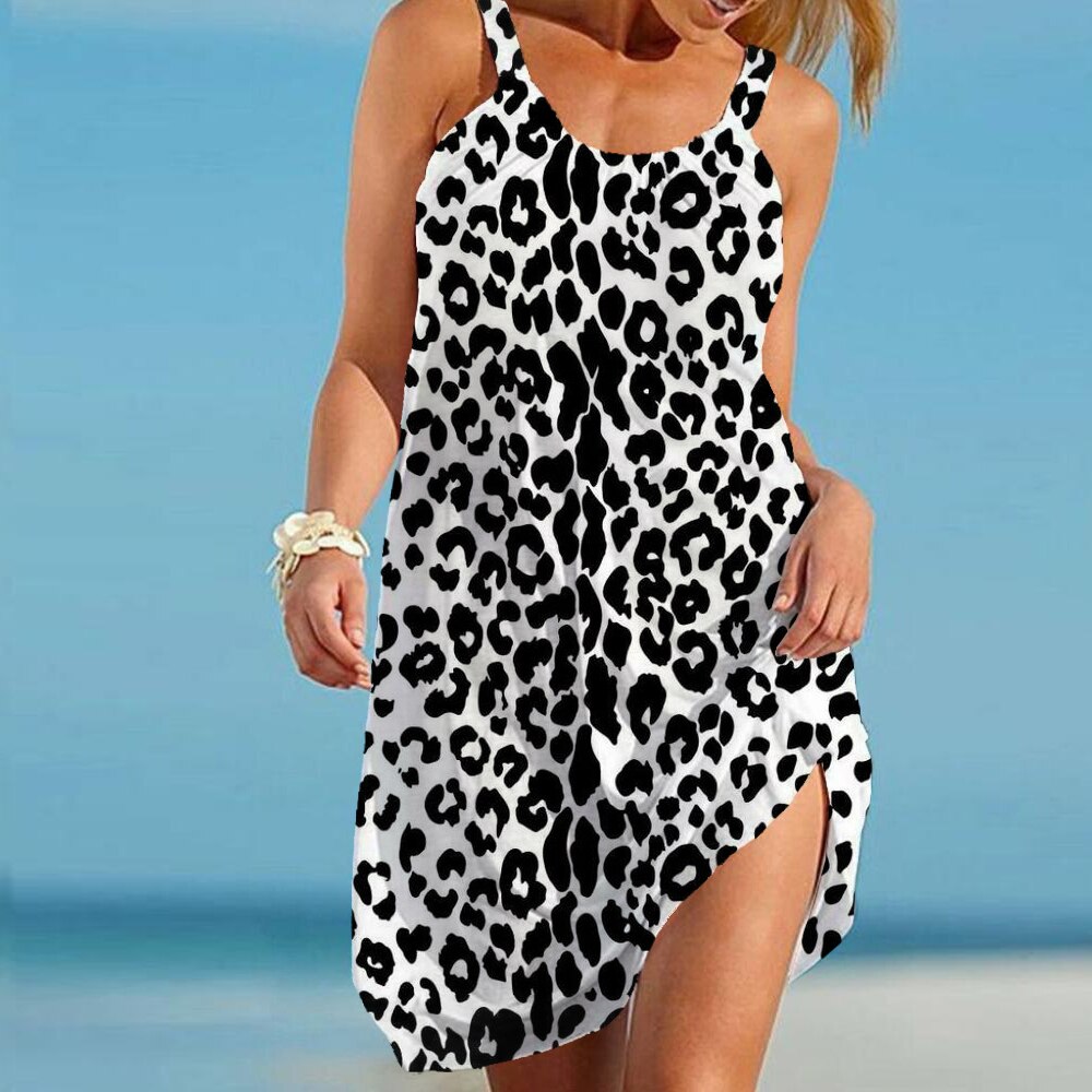 Locker sitzendes Leoparden-Sommerkleid – Noa