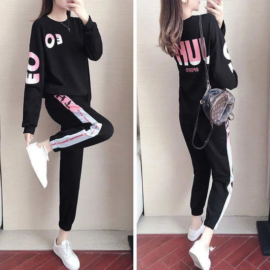 Damen Trainingsanzug Zweiteilige Set mit Sweater und Hose – Leona