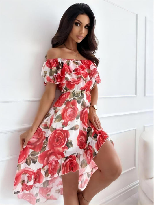 Trägerloses Minikleid mit Rüschen – Lina