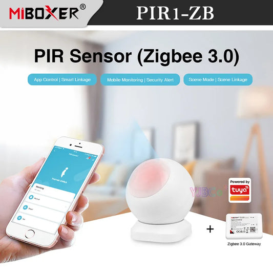 PIR Sensor Zigbee 3.0, weiß, App-Steuerung, Smart Home, Sicherheitsalarm, MiBoxer.