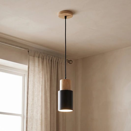 Scandinavian-Style Cylinder Pendant Lamp - Nordevra