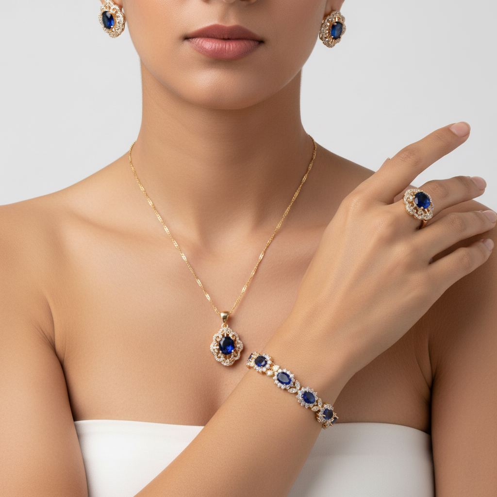 Schmuckset Mit Zirkonia - GlamourEssence