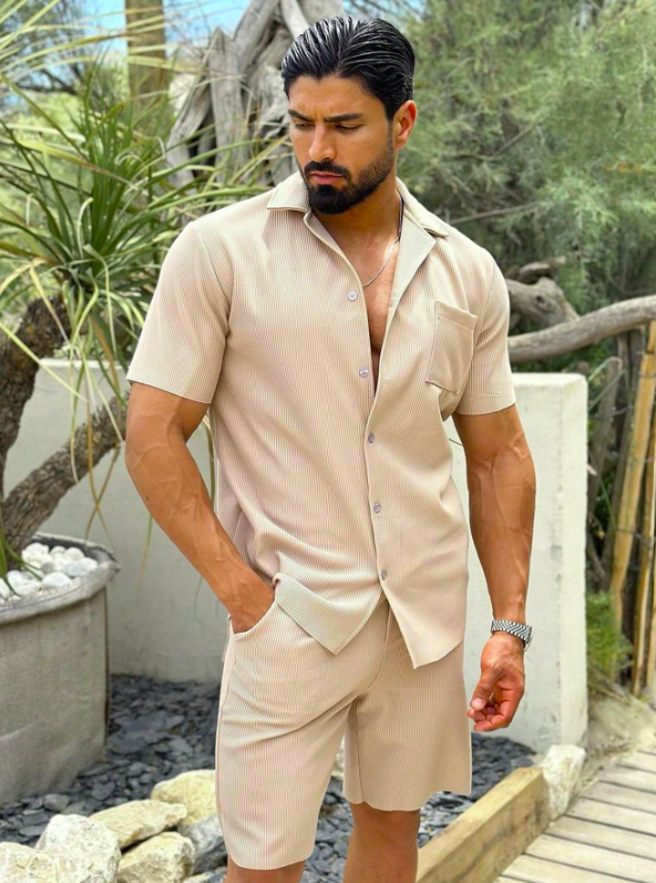 Trend Beige Premium Herren-Sommer-Set – Matteo