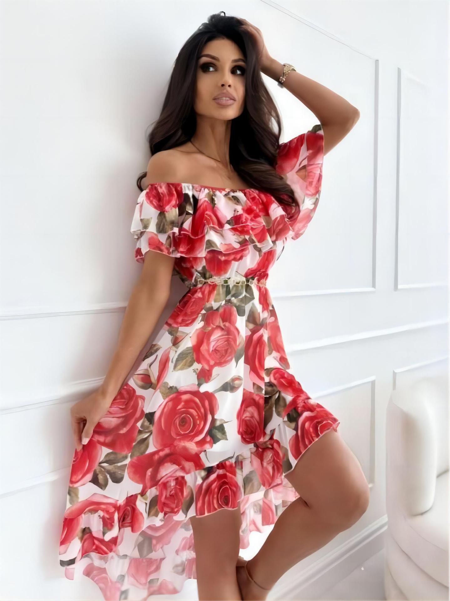 Trägerloses Minikleid mit Rüschen – Lina