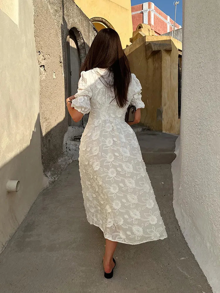 Luftiges weißes Sommerkleid – Eleni