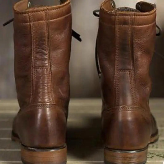 Gefütterte Damen Lederstiefel mit Schnürung – Alvara Herbstedition