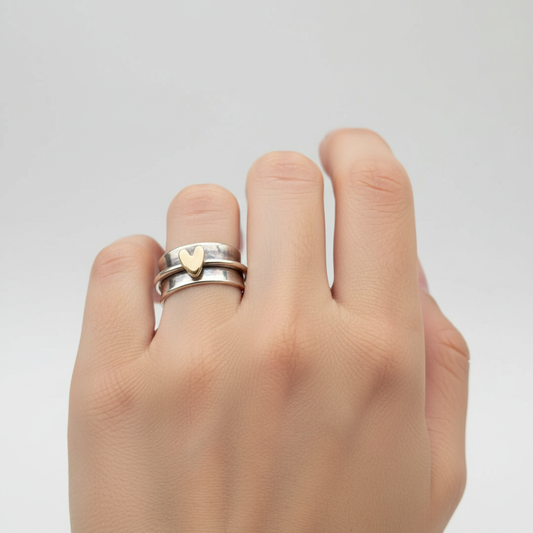 Silberner Ring - VintageHeart