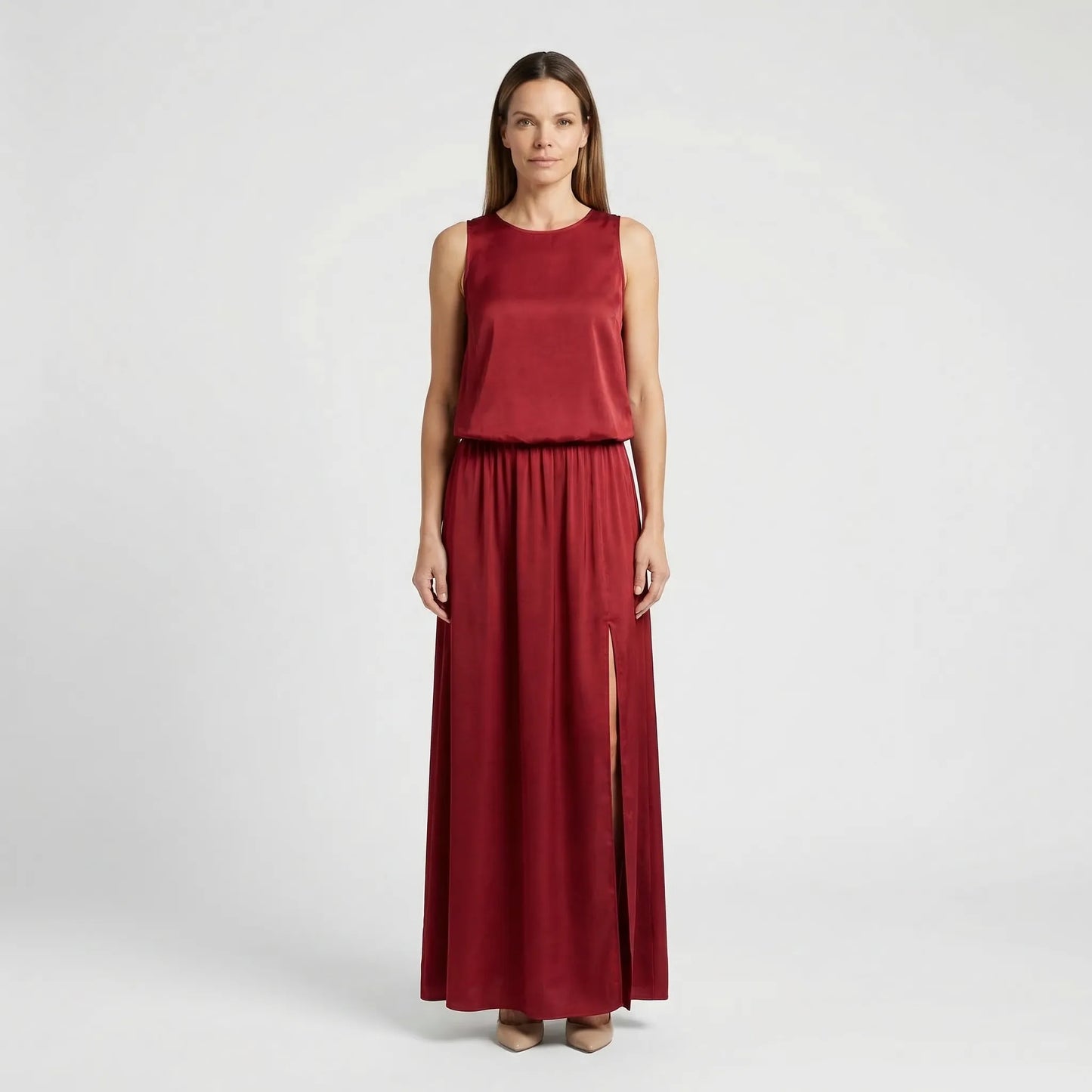 Sleeveless Maxi Dress With Side Split - Vickie