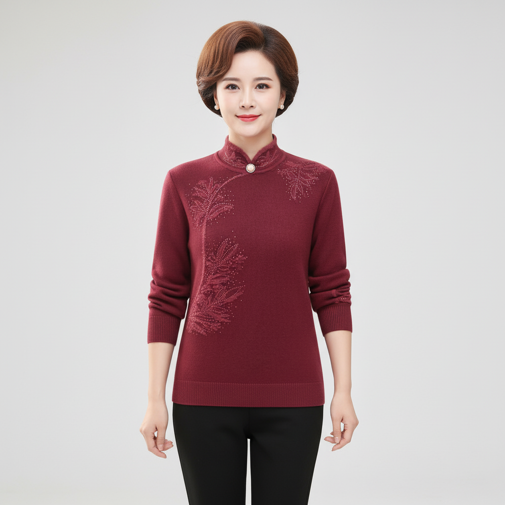 Strickpullover Mit Hohem Kragen - Susanne