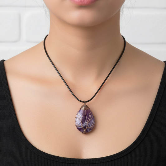 Tropfenförmige Kette - AmethystDream