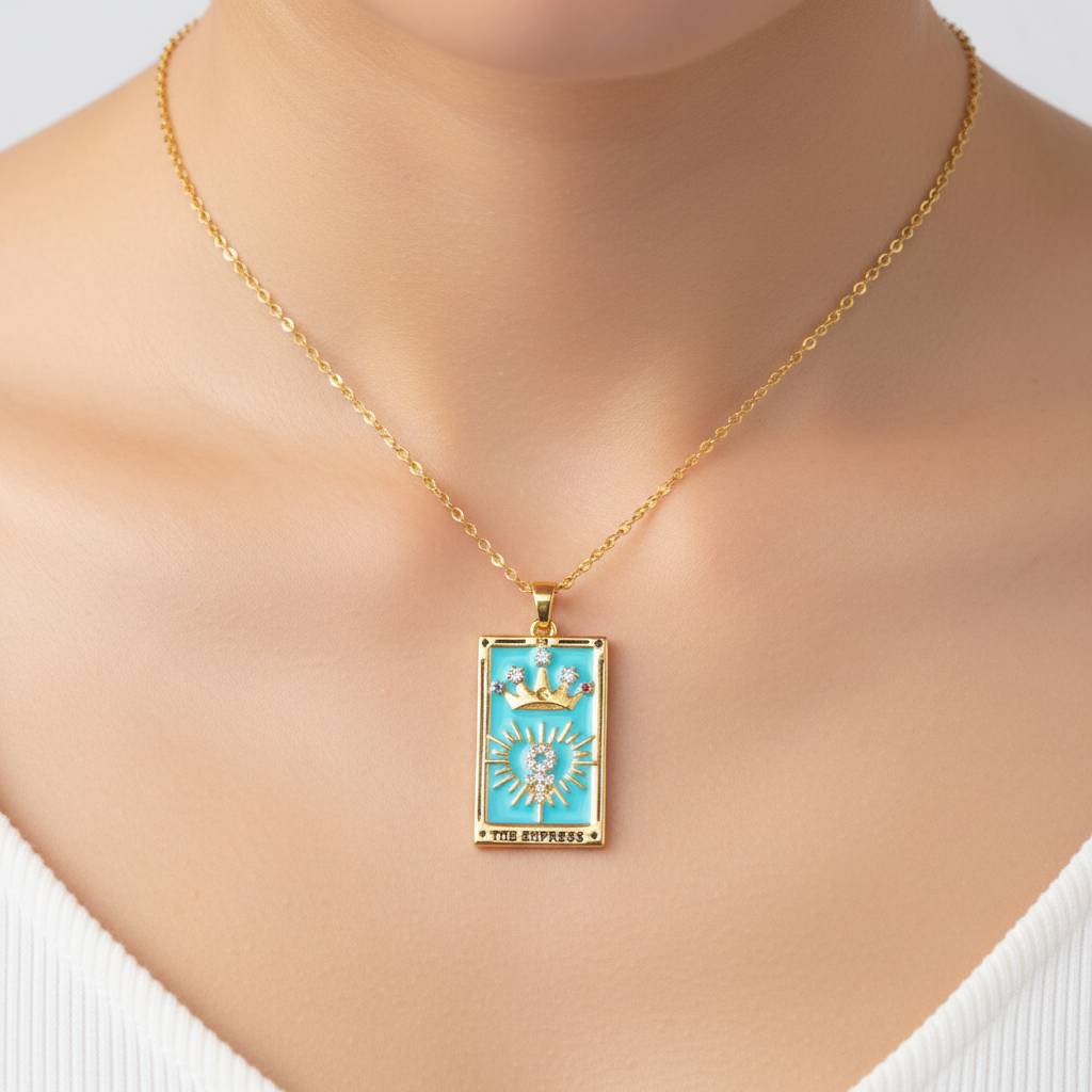 Vergoldete Tropfen-Halskette - TarotJewelry