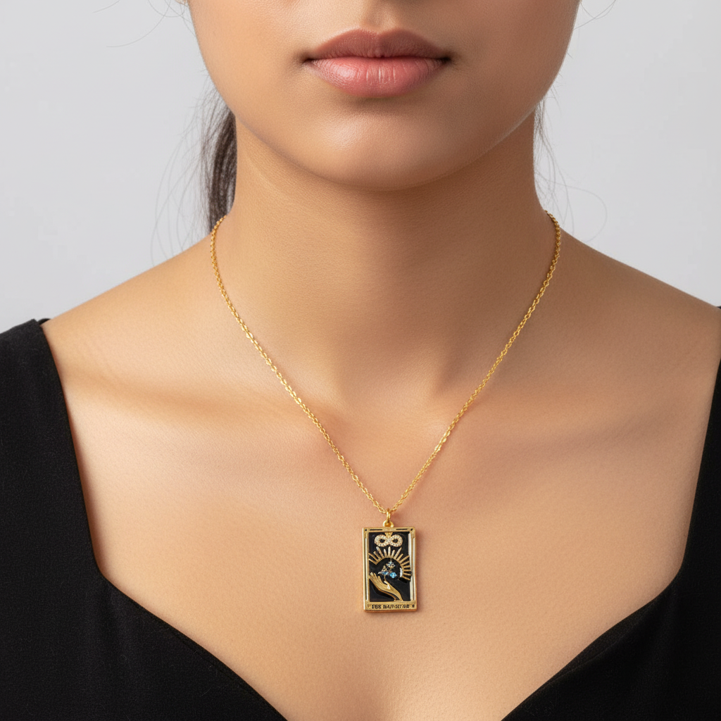 Vergoldete Tropfen-Halskette - TarotJewelry
