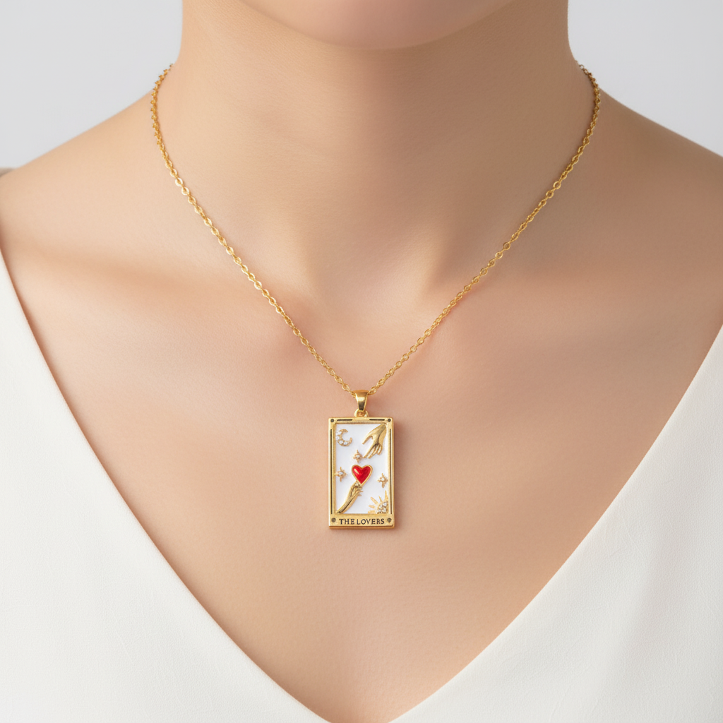 Vergoldete Tropfen-Halskette - TarotJewelry