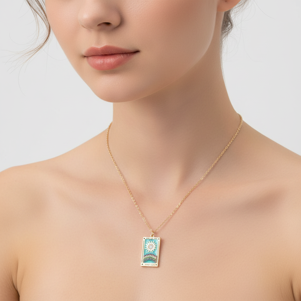 Vergoldete Tropfen-Halskette - TarotJewelry