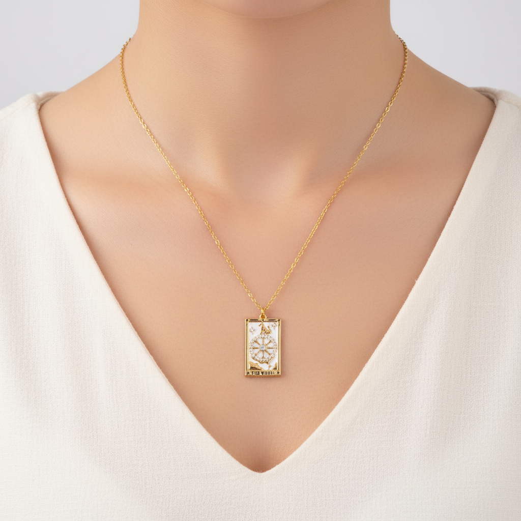 Vergoldete Tropfen-Halskette - TarotJewelry