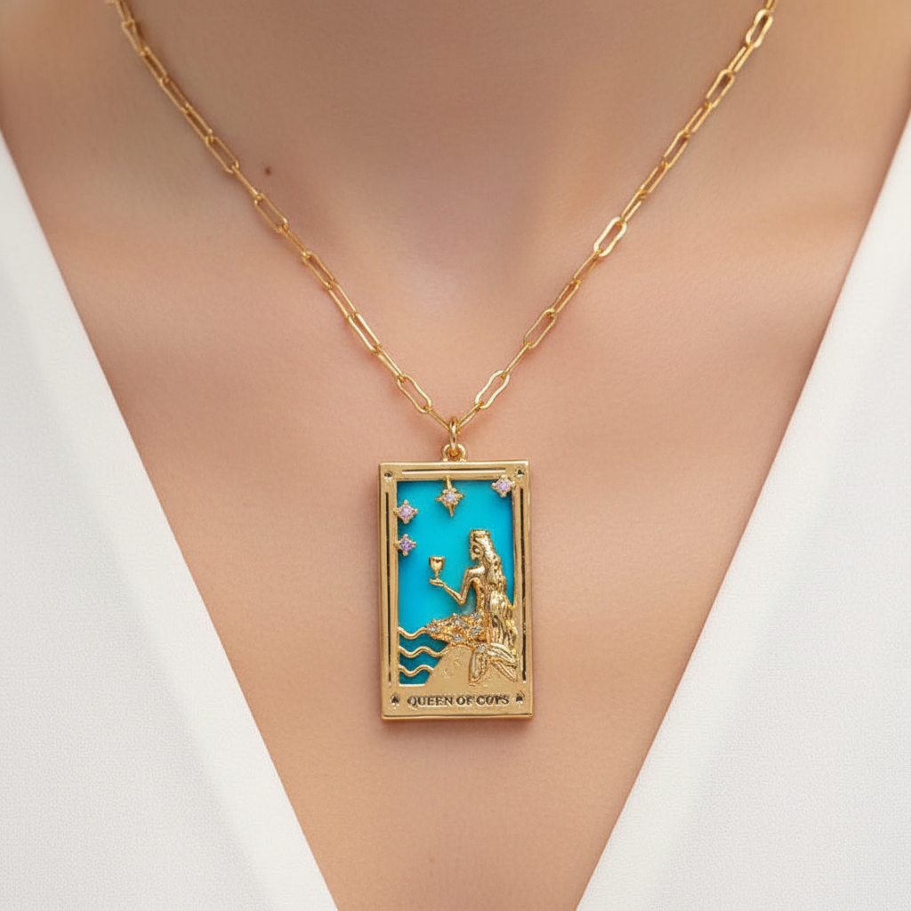 Vergoldete Tropfen-Halskette - TarotJewelry