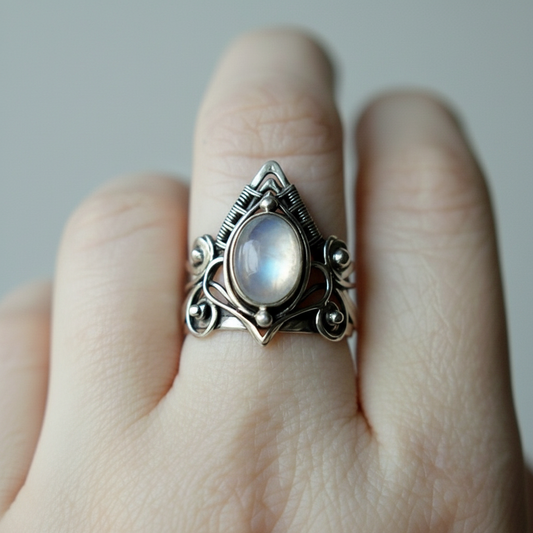 Vintage Mondsteinring - MoonstoneGlow