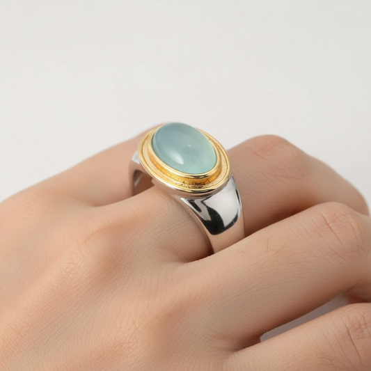 Vintage Ring Mit Grünem Stein - LyaRing