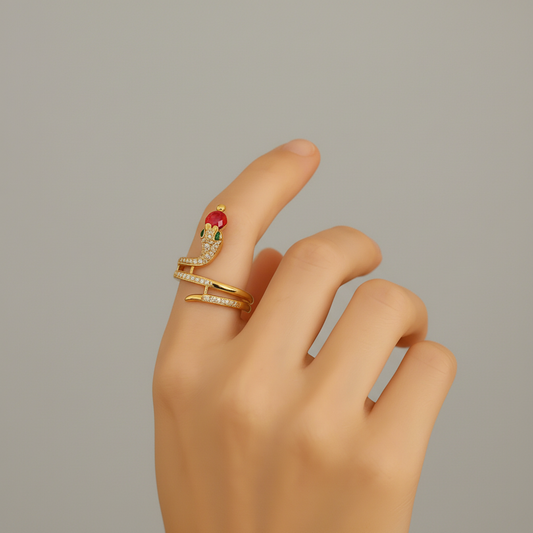 Zirkonia-Schlangenring - SerpentJewelry