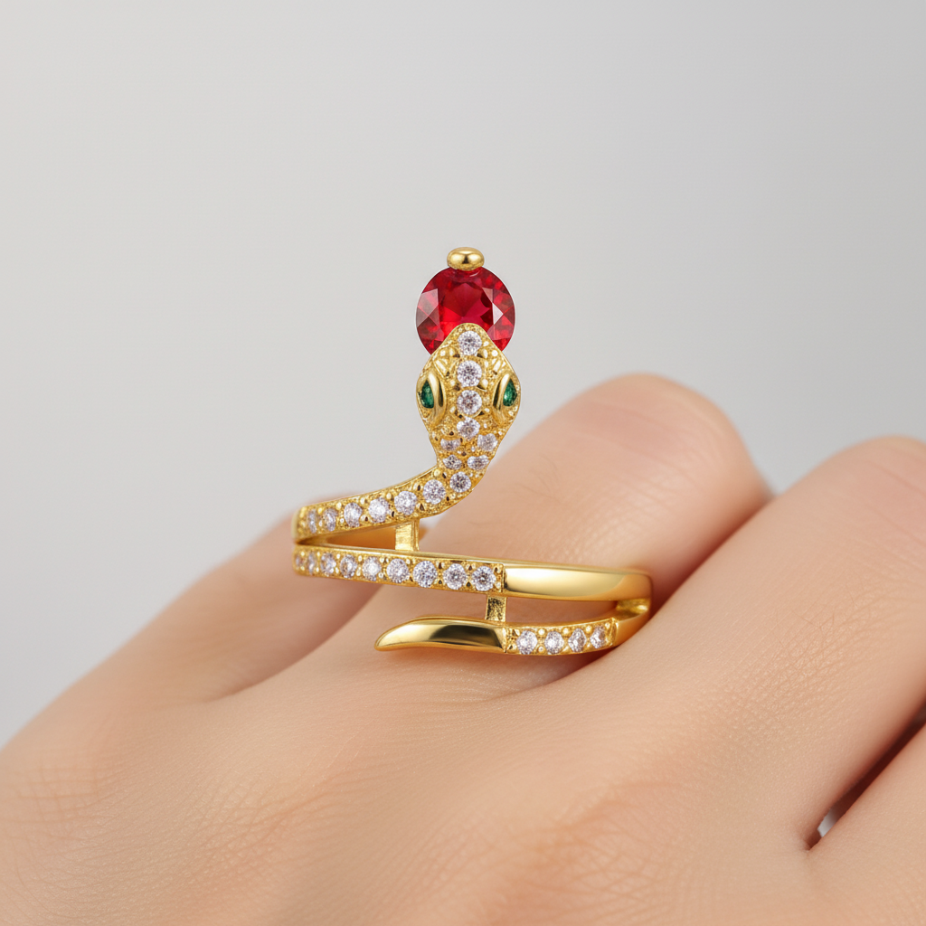 Zirkonia-Schlangenring - SerpentJewelry