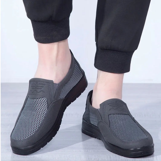 Herren Sommerschuhe | Atmungsaktives Mesh | Ultraleicht & flexibel | Rutschfeste Sohle-Grau-38-Luzern Mode