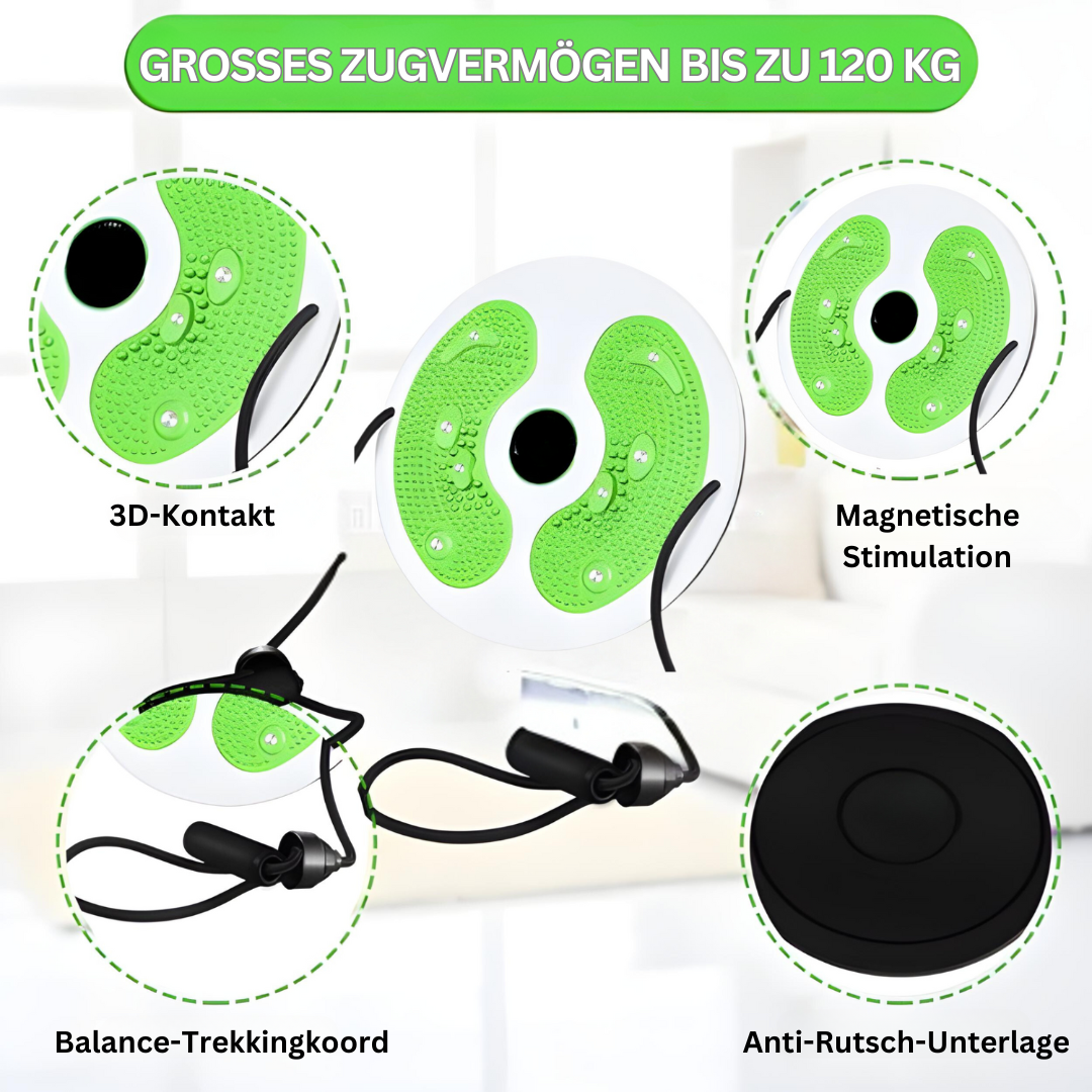 Grüner Balance-Twister mit 3D-Kontakt, magnetischer Stimulation, Anti-Rutsch-Unterlage.